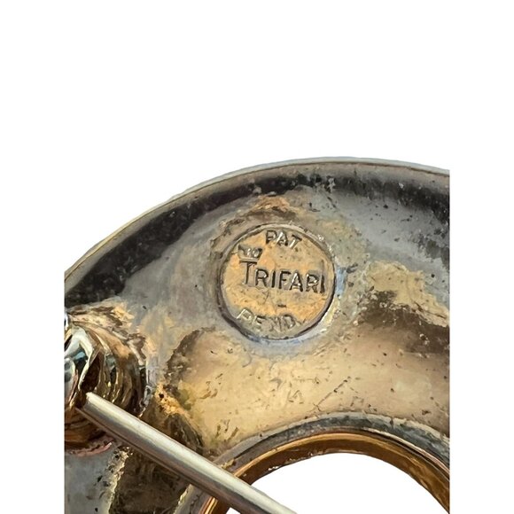 Vtg Alfred Philippe Crown Trifari Brooch Baguette Rhinestone Accents Pre-1955 - Picture 7 of 8